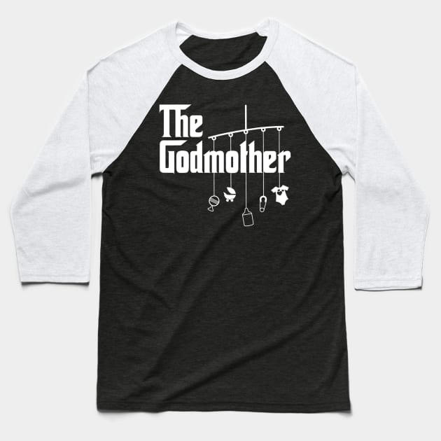 The Godmother of New Baby Funny Pun Gift Baseball T-Shirt by crowominousnigerian 